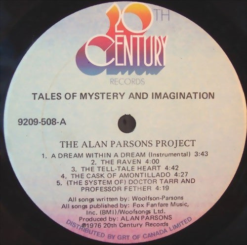 The Alan Parsons Project : Tales Of Mystery And Imagination (LP, Album, Gat)