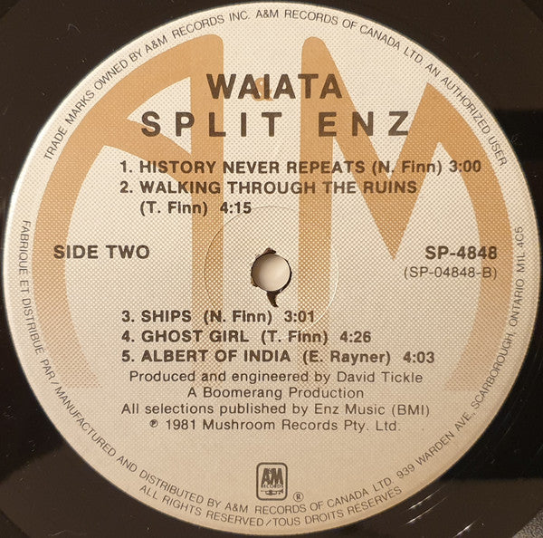 Split Enz : Waiata (LP, Album, Bla)