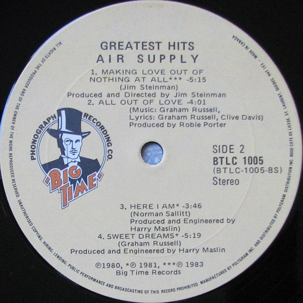 Air Supply : Greatest Hits (LP, Comp)