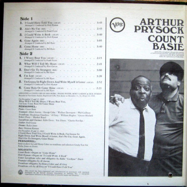 Arthur Prysock / Count Basie : Arthur Prysock / Count Basie (LP, Album, Mono)