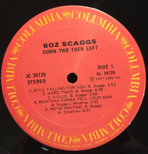 Boz Scaggs : Down Two Then Left (LP, Album)