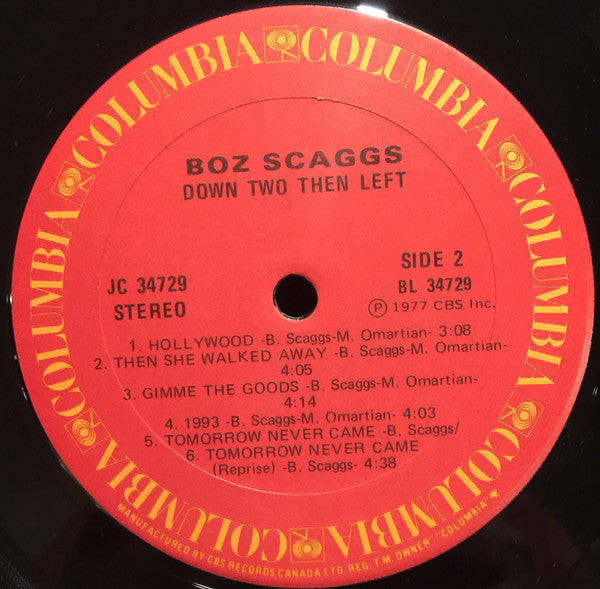 Boz Scaggs : Down Two Then Left (LP, Album)