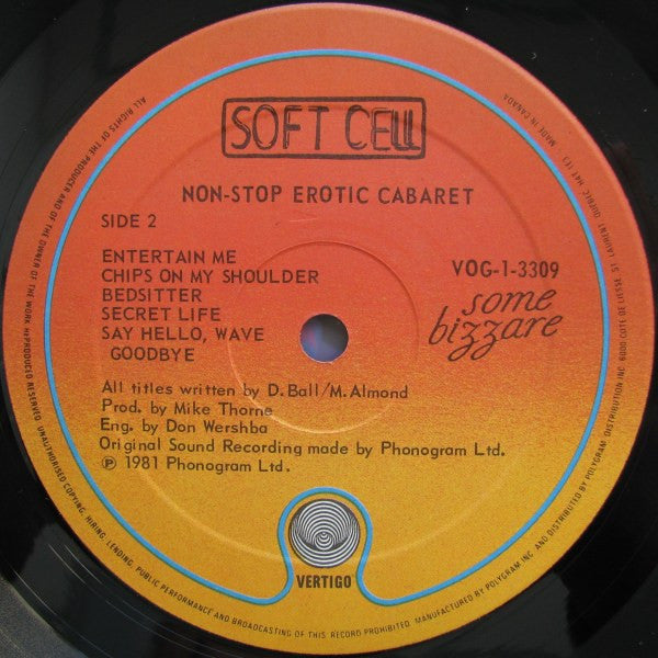 Soft Cell : Non-Stop Erotic Cabaret (LP, Album)