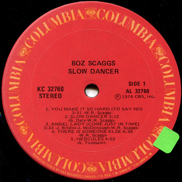 Boz Scaggs : Slow Dancer (LP, Album, RE)