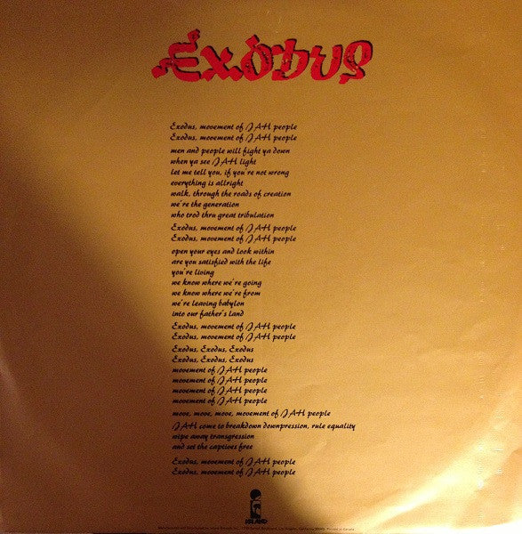 Bob Marley & The Wailers : Exodus (LP, Album)