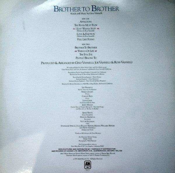 Gino Vannelli : Brother To Brother (LP, Gat)