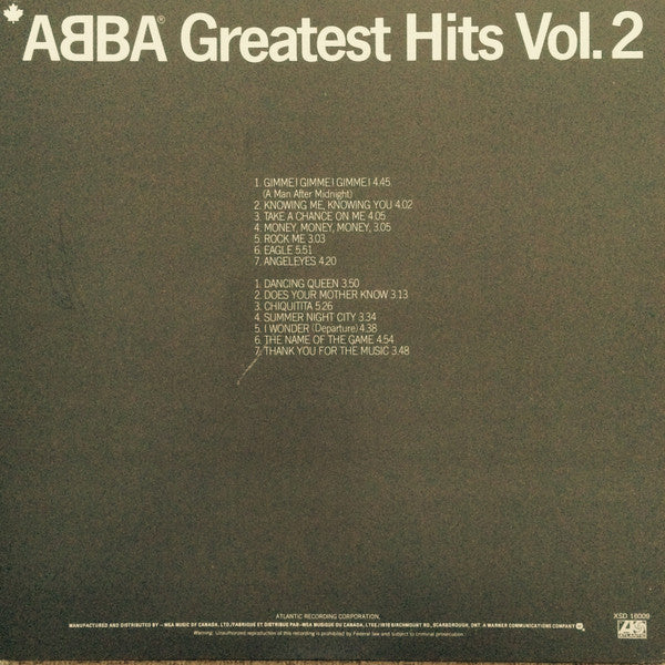 ABBA : Greatest Hits Vol. 2 (LP, Comp, Gat)