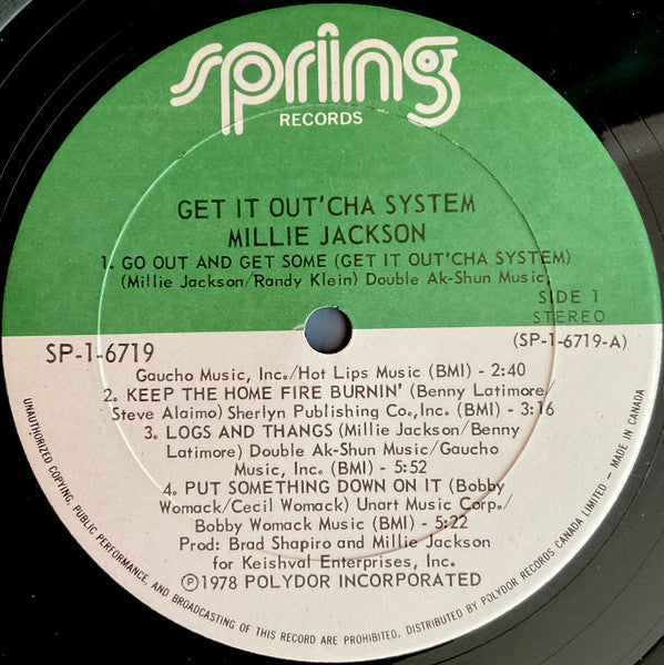 Millie Jackson : Get It Out'cha System (LP, Album)