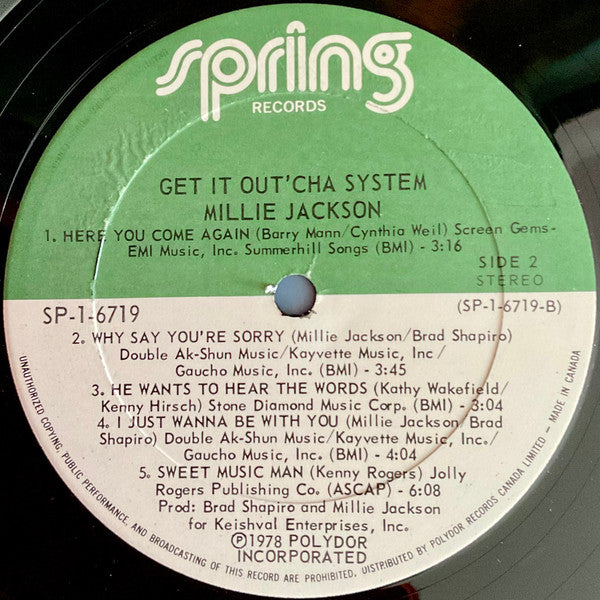 Millie Jackson : Get It Out'cha System (LP, Album)