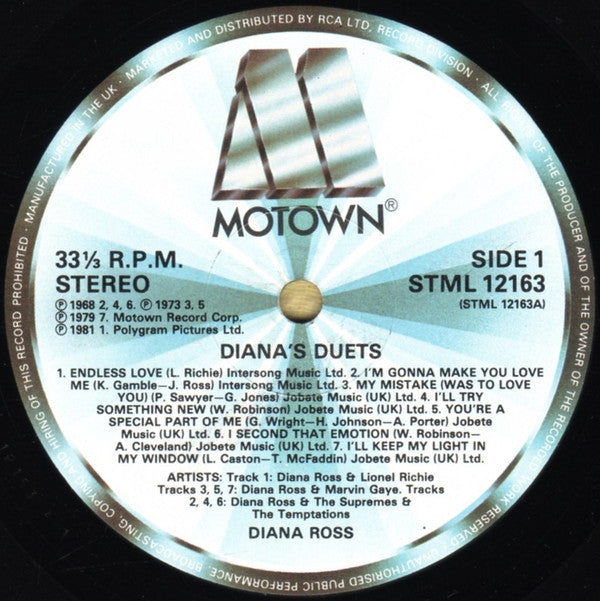 Diana Ross : Diana's Duets (LP, Comp, Ful)