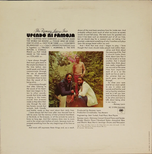 The Ramsey Lewis Trio : Upendo Ni Pamoja (LP, Album)