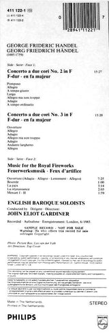 Georg Friedrich Händel - John Eliot Gardiner - The English Baroque Soloists : Music For The Royal Fireworks - Feuerwerksmusik - 2 Concerti A Due Cori (LP, Album)