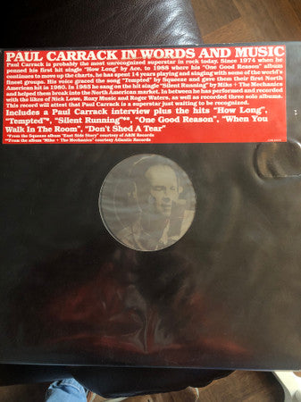 Paul Carrack : Paul Carrack In Words And Music (LP, Comp, Promo)