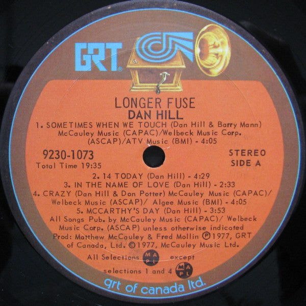 Dan Hill : Longer Fuse (LP, Album, Gat)