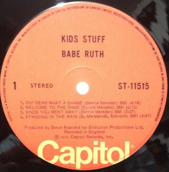 Babe Ruth : Kid's Stuff (LP, Album)