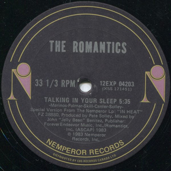 The Romantics : Talking In Your Sleep (12", Single)