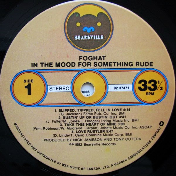 Foghat : In The Mood For Something Rude (LP, Album)