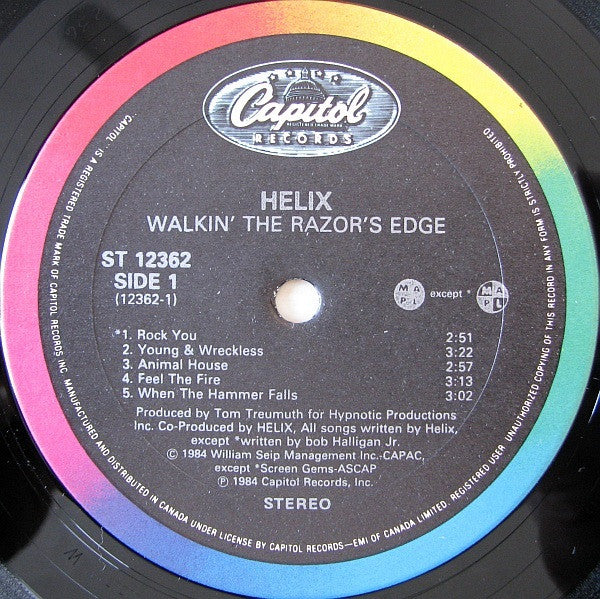 Helix (3) : Walkin' The Razor's Edge (LP, Album)