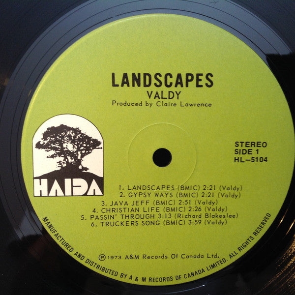 Valdy : Landscapes (LP, Album, Gat)