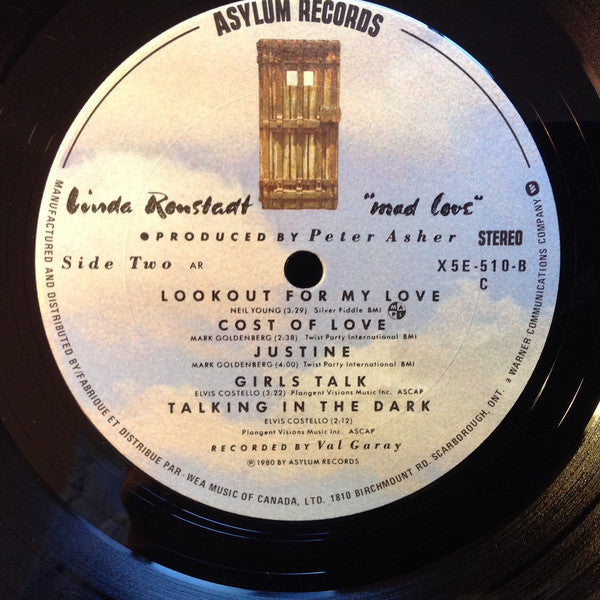 Linda Ronstadt : Mad Love (LP, Album)