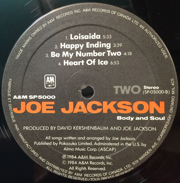 Joe Jackson : Body And Soul (LP, Album)