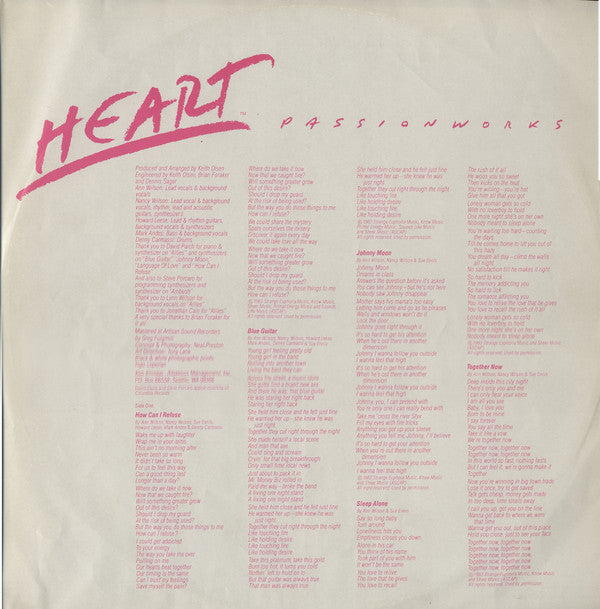 Heart : Passionworks (LP, Album)