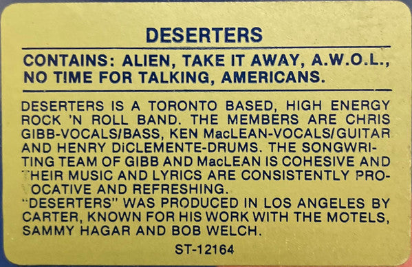 Deserters : Deserters (LP, Album)