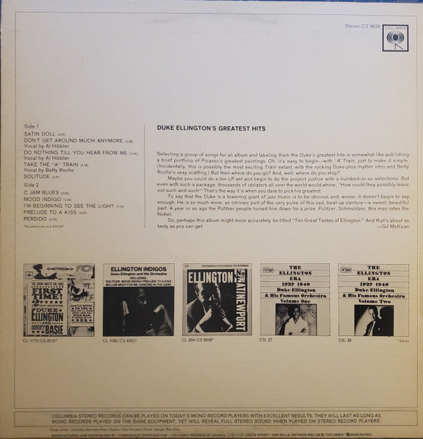 Duke Ellington : Duke Ellington's Greatest Hits (LP, Comp, RE)