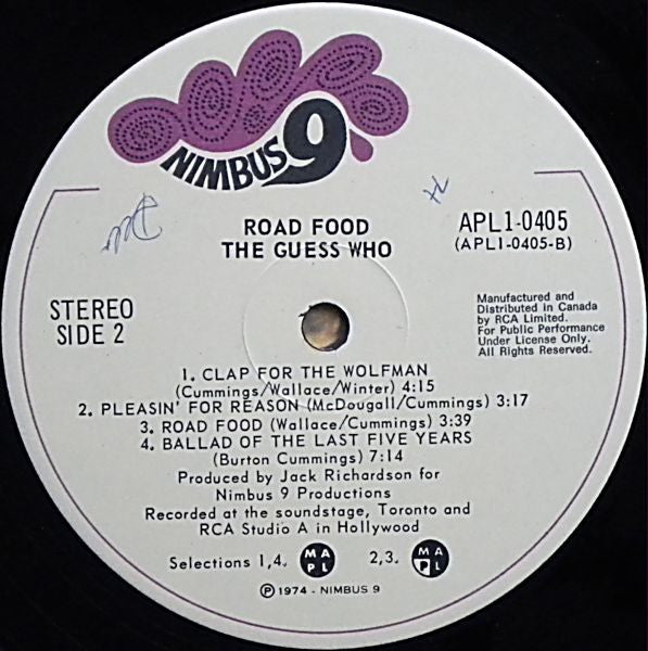 The Guess Who : Road Food (LP, Album)