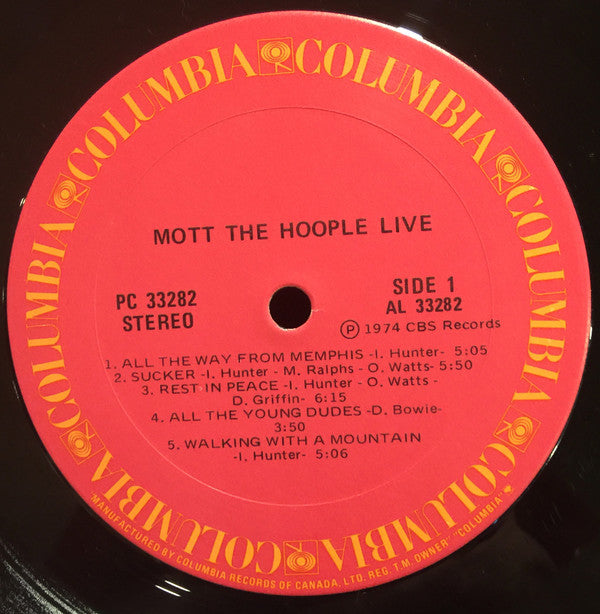 Mott The Hoople : Mott The Hoople Live (LP, Album)