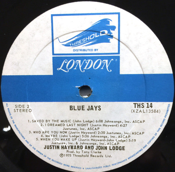 Justin Hayward & John Lodge : Blue Jays (LP, Album)