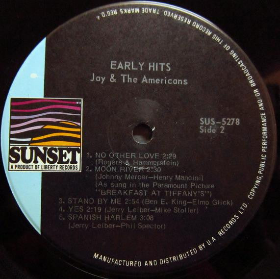 Jay & The Americans : Early Hits (LP, Album, Comp, RE)