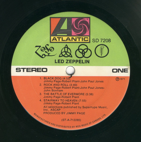 Led Zeppelin : Untitled (LP, Album, RE, Gat)