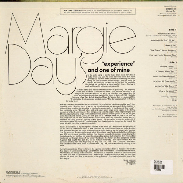 Margie Day : Experience (LP, Album)