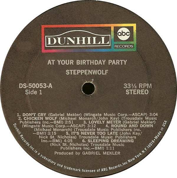 Steppenwolf : At Your Birthday Party (LP, Album, Gat)