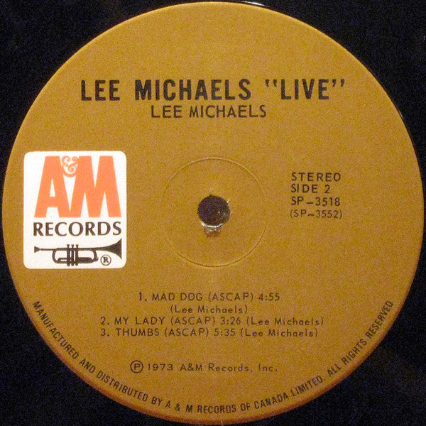 Lee Michaels : Live (2xLP, Album)