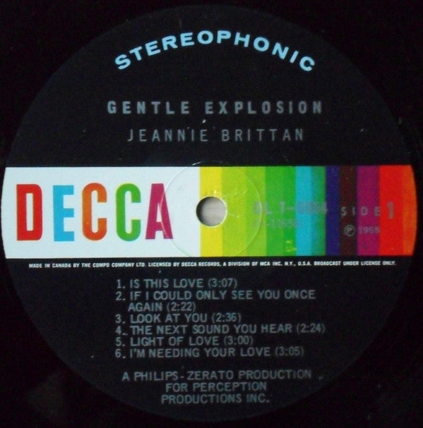 Jeannie Brittan : Gentle Explosion (LP)