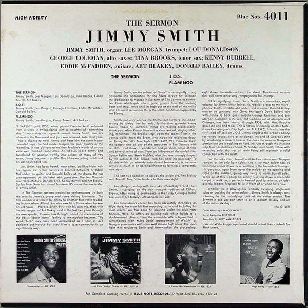 Jimmy Smith : The Sermon! (LP, Album, Mono, RP, NY )