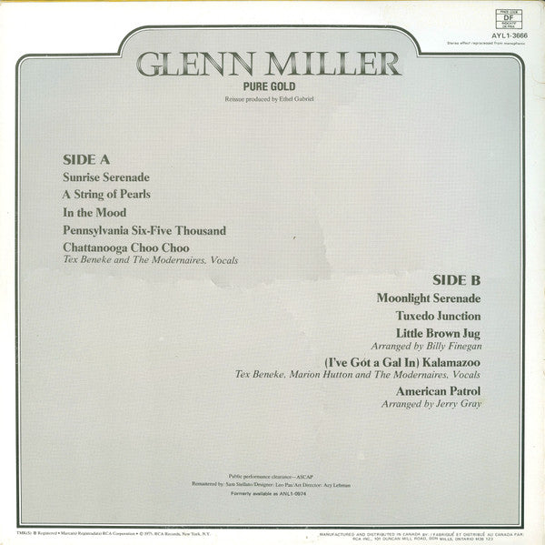 Glenn Miller : Pure Gold (LP, Comp, RE)