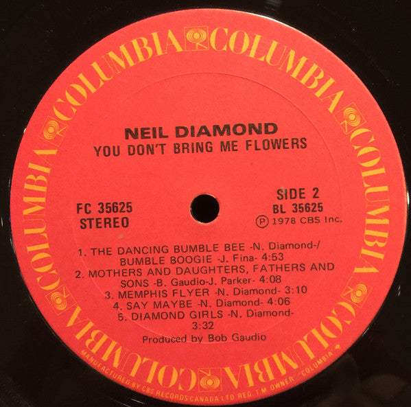 Neil Diamond : You Don't Bring Me Flowers (LP, Album)