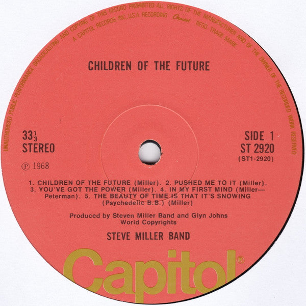 Steve Miller Band : Children Of The Future (LP, Album, RE)