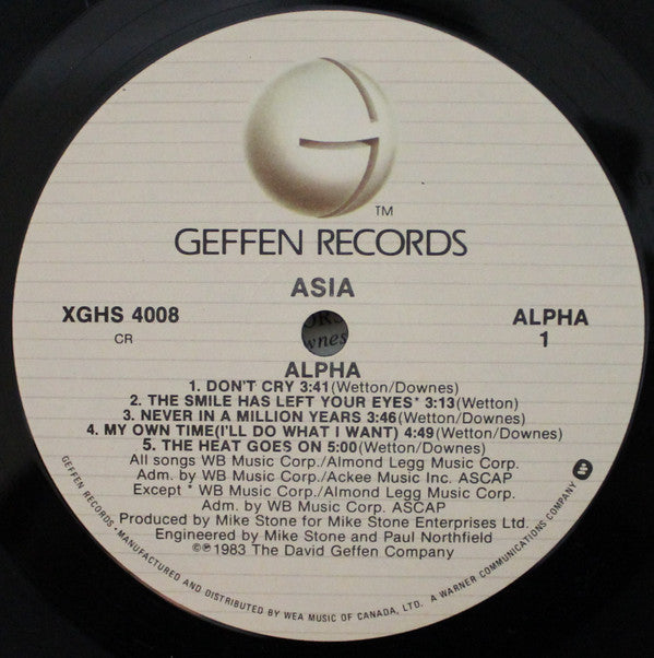 Asia (2) : Alpha (LP, Album)