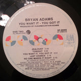 Bryan Adams : You Want It, You Got It (LP, Album, RE)