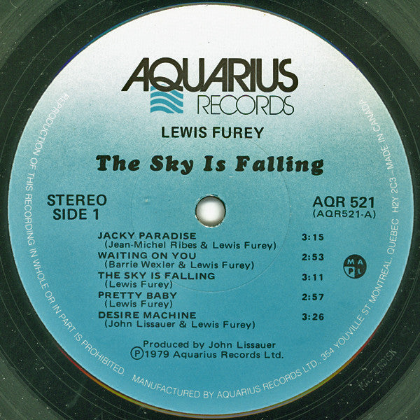 Lewis Furey : The Sky Is Falling (LP, Gat)