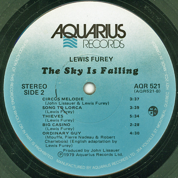 Lewis Furey : The Sky Is Falling (LP, Gat)