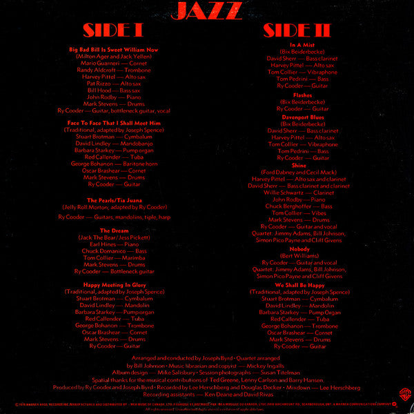 Ry Cooder : Jazz (LP, Album)