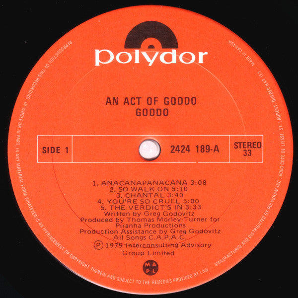 Goddo : An Act Of Goddo (LP, Album)